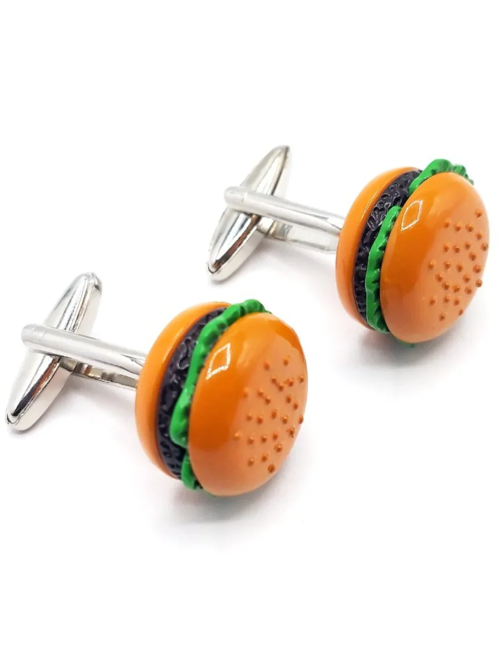 Hamburger Cufflinks Cook Out Novelty Food Burger links BBQ Father's Day